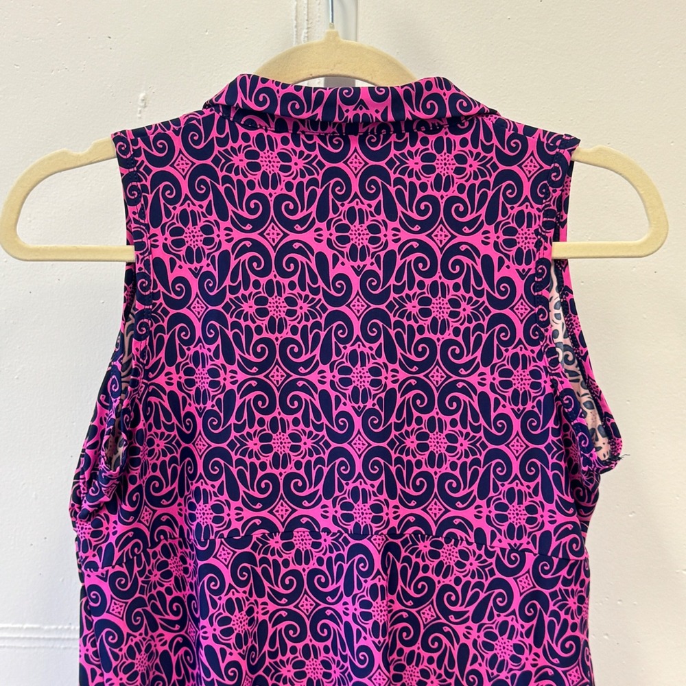 Southwind Apparel Pebble Beach Top Medallion Sleeveless Polo Golf Top Medium - Picture 5 of 8